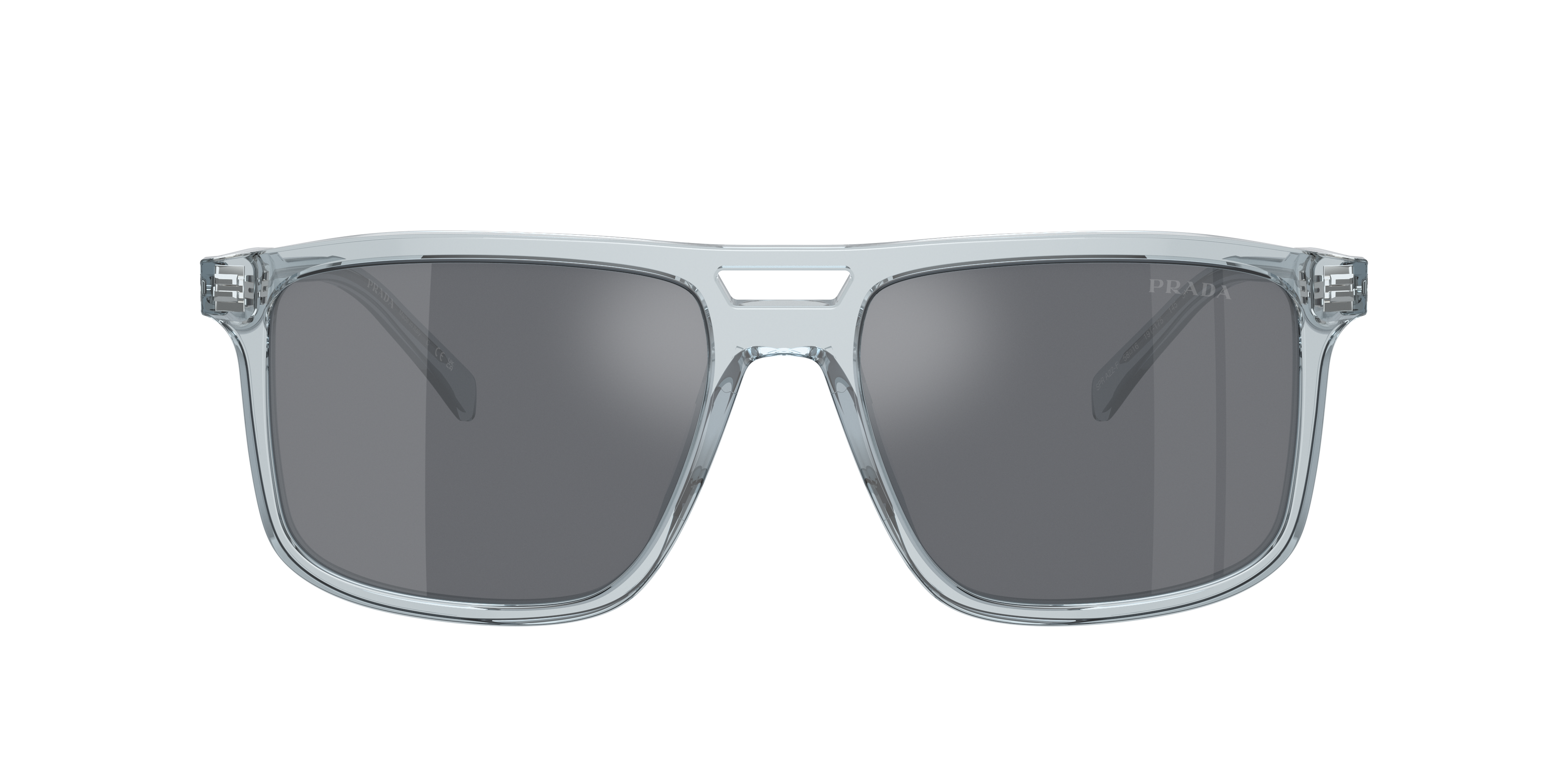Prada PR A22SF XL (58 - 16) with Grey lenses and Transparent frame