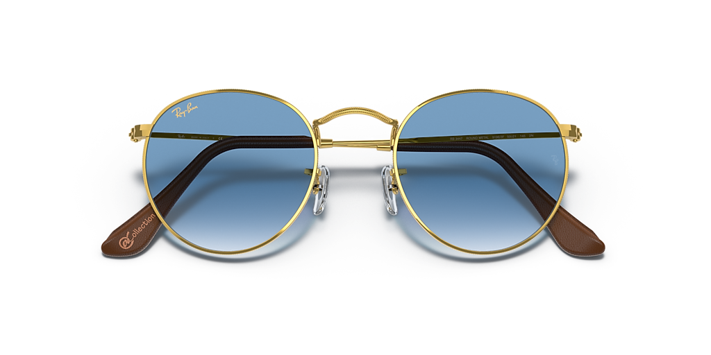 Ray-Ban RB3447 Round Metal @Collection S (50 - 21) with Blue