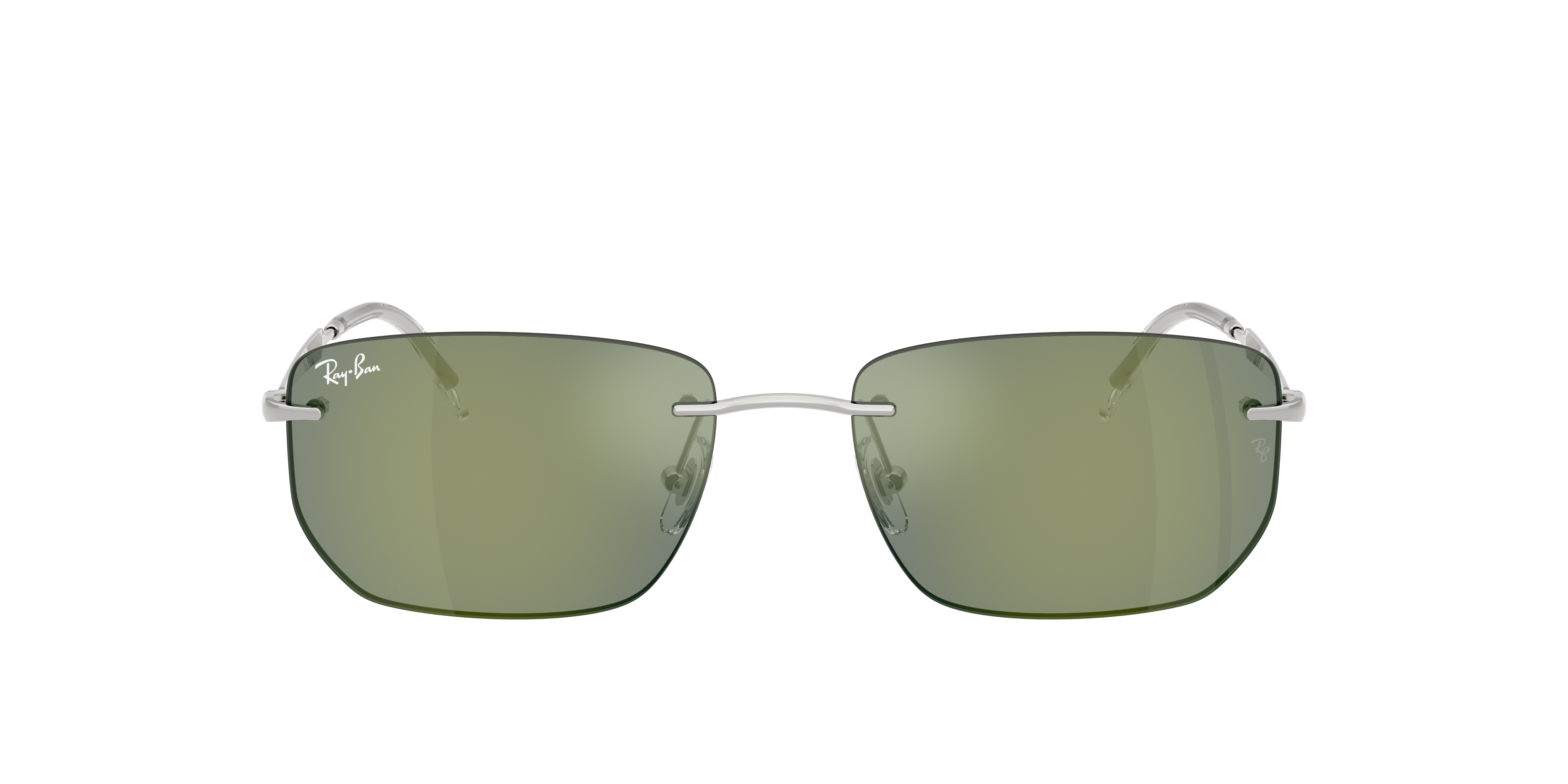 Ray Ban Square-frame Rimless Sunglasses In Green