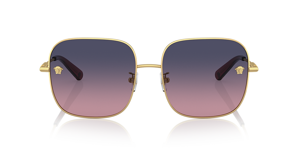 VERSACE VE2246D Gold - Women Luxury Sunglasses, Pink Gradient Blue Lens
