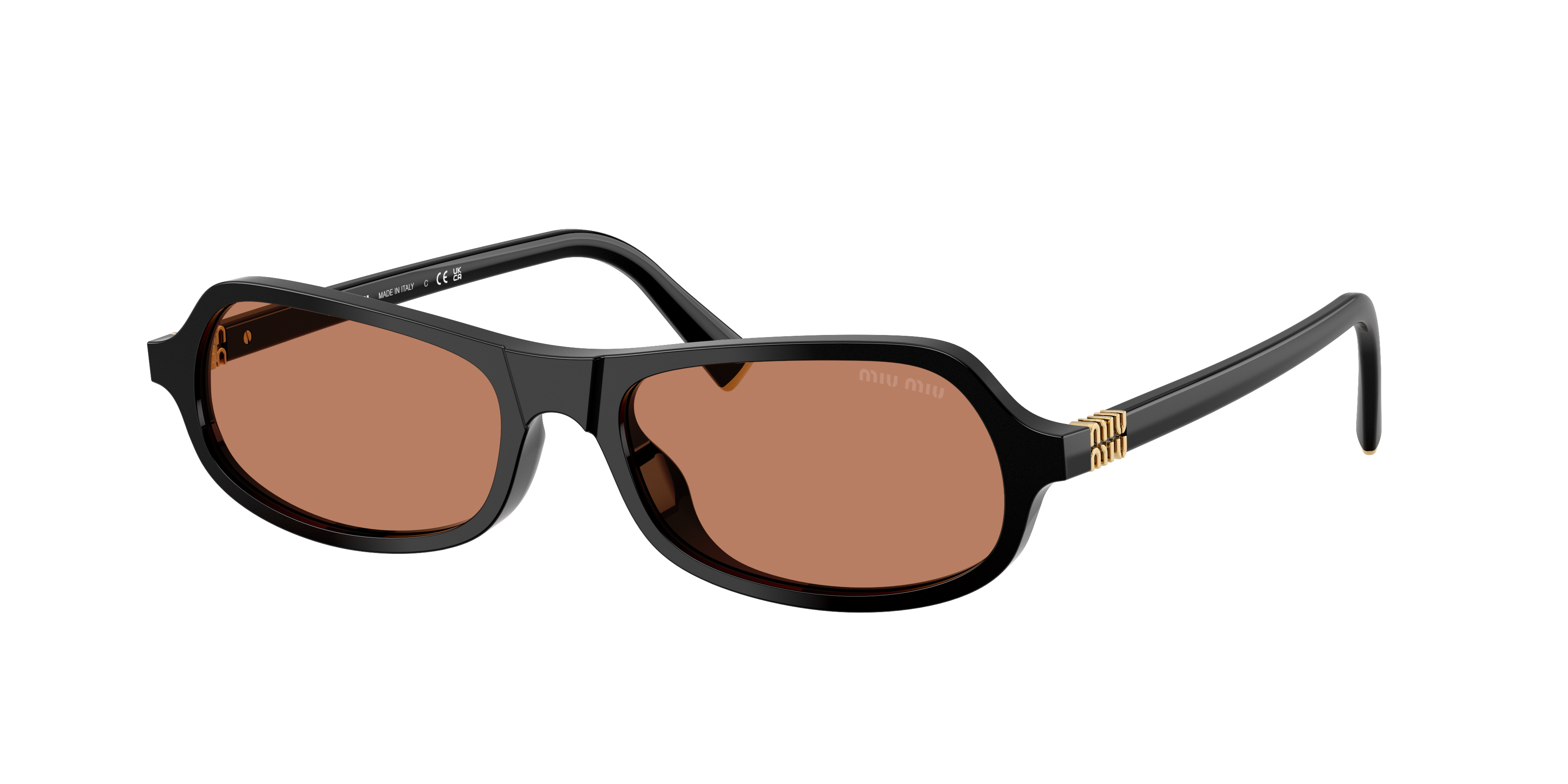 Miu Miu Woman Sunglass MU B10SU -  Frame color: Black, Lens color: Brown