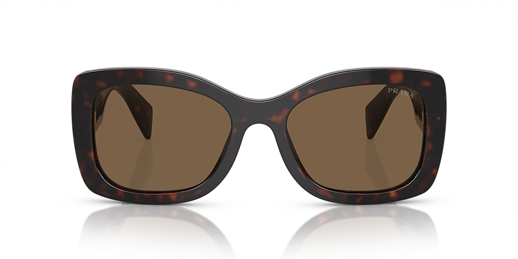 PRADA PR A08S Écaille de tortue ronces - Lunette de Soleil de Luxe pour Femme - verres Marron foncé Polarisé