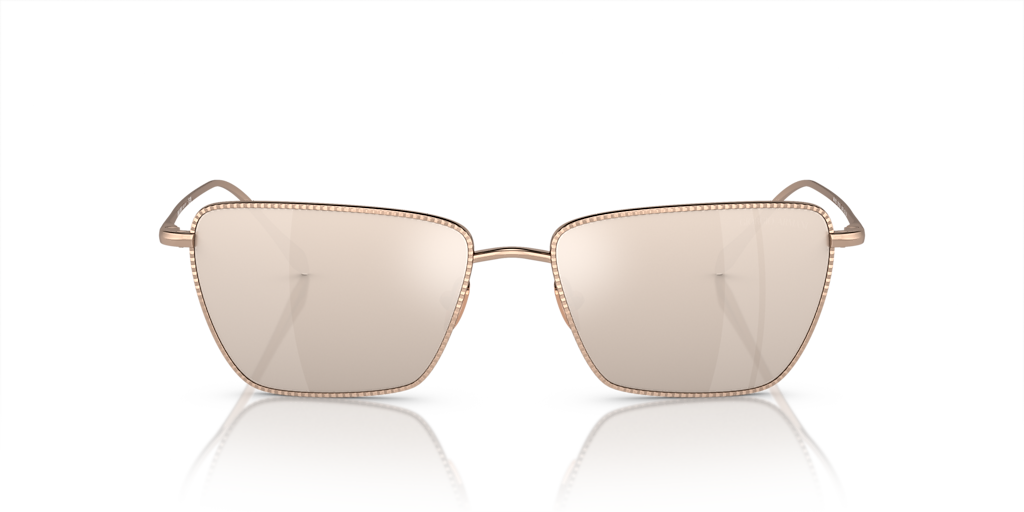 GIORGIO ARMANI AR6153 Rose Gold - Woman Sunglasses, Clear Mirror Real White Gold Lens