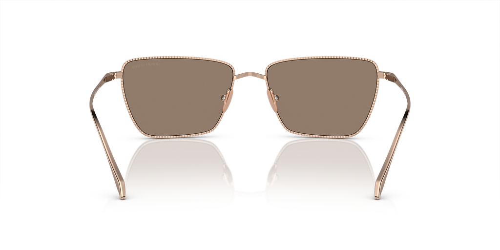 GIORGIO ARMANI AR6153 Rose Gold - Woman Sunglasses, Clear Mirror Real White Gold Lens