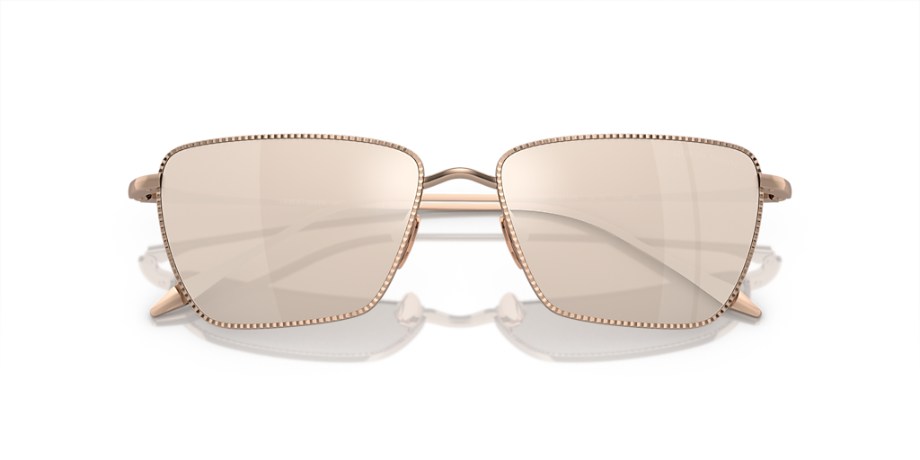 GIORGIO ARMANI AR6153 Rose Gold - Woman Sunglasses, Clear Mirror Real White Gold Lens