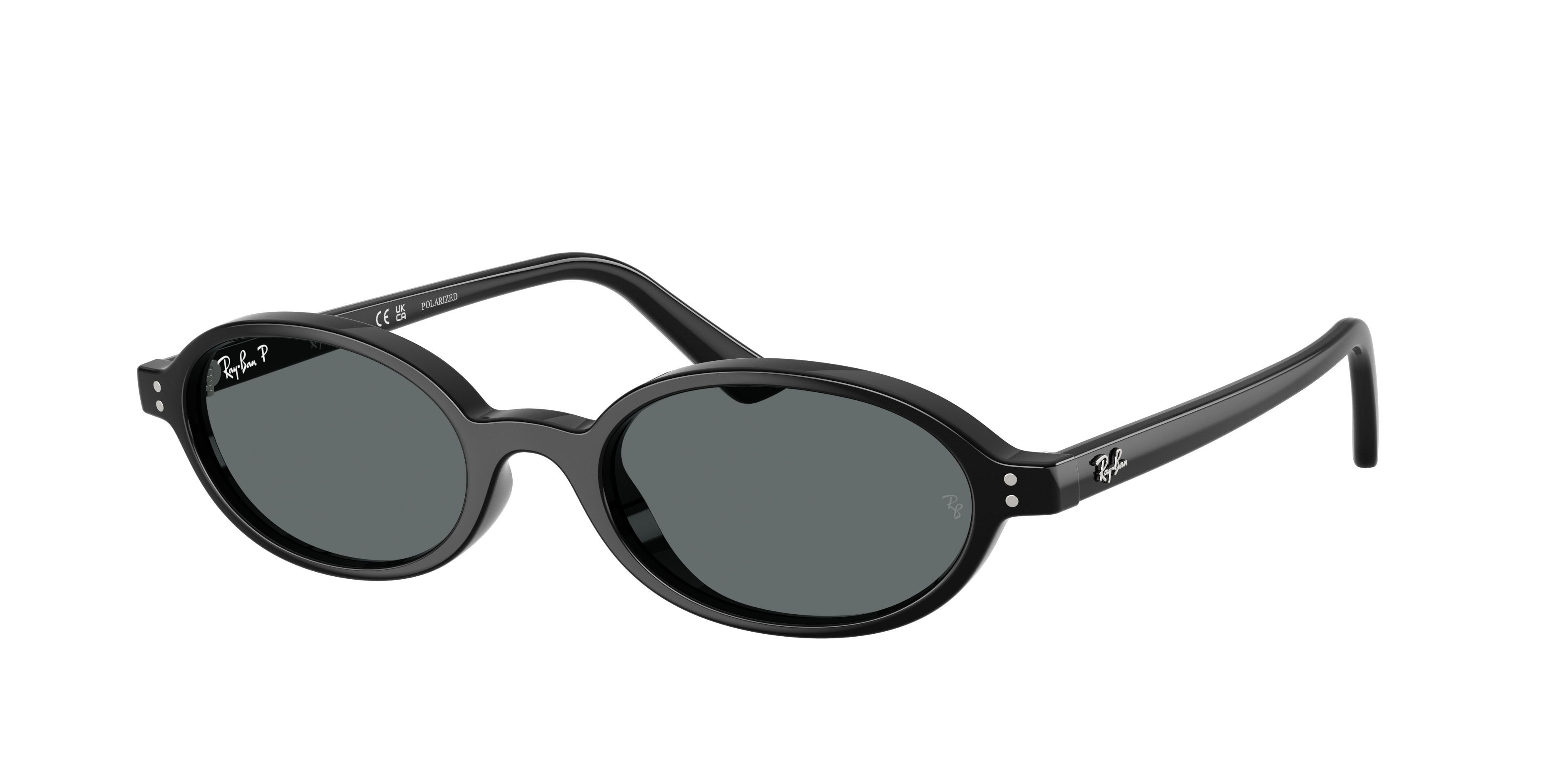 Ray-Ban Unisex Sunglass Khal Bio-Based -  Frame color: Black, Lens color: Dark Grey Polarized