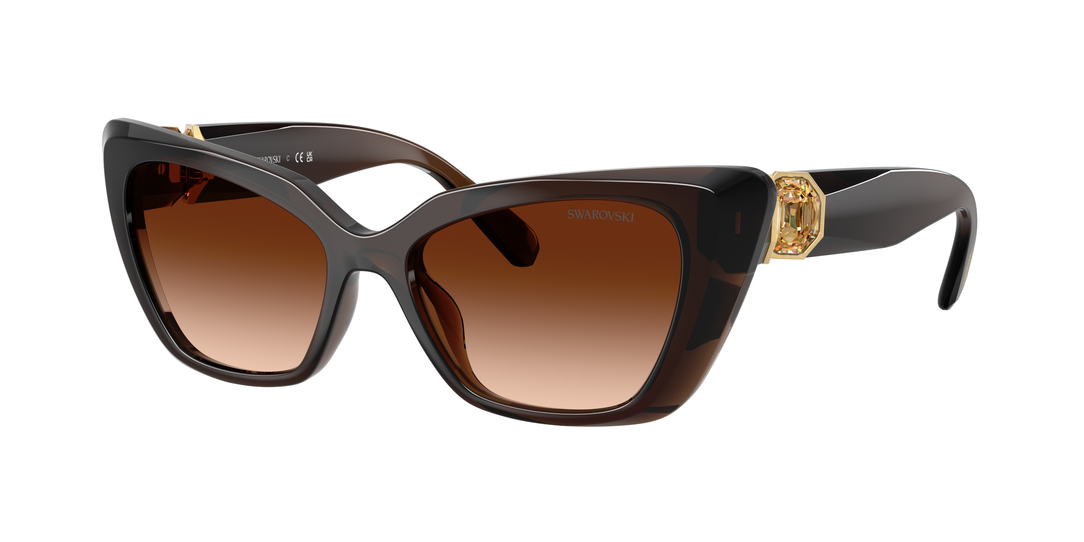 Swarovski Woman Sunglass SK6047 -  Frame color: Transparent Brown, Lens color: Brown Gradient