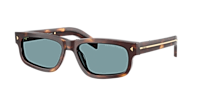 PRADA PR B11S Transparent Ocean - Men Luxury Sunglasses, Brown Mirror Internal Grey Lens