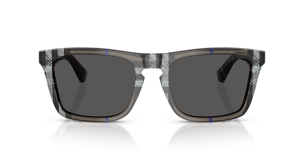 BURBERRY BE4434 Check Lichen - Men Luxury Sunglasses, Dark Grey Lens