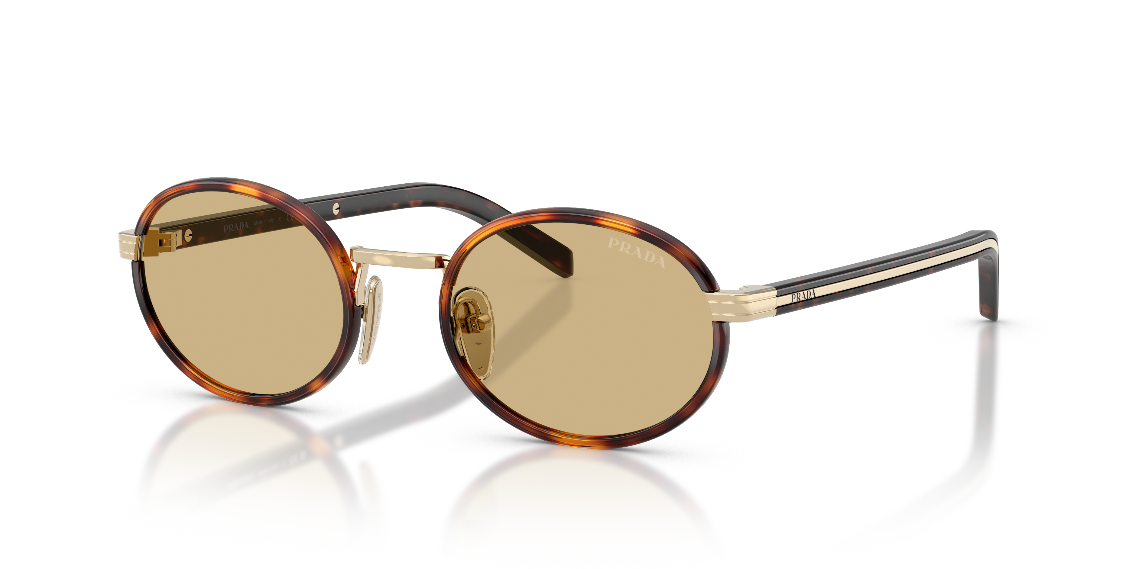 Prada PR B56S XS (52 - 20) with Yellow lenses and Tortoise frame