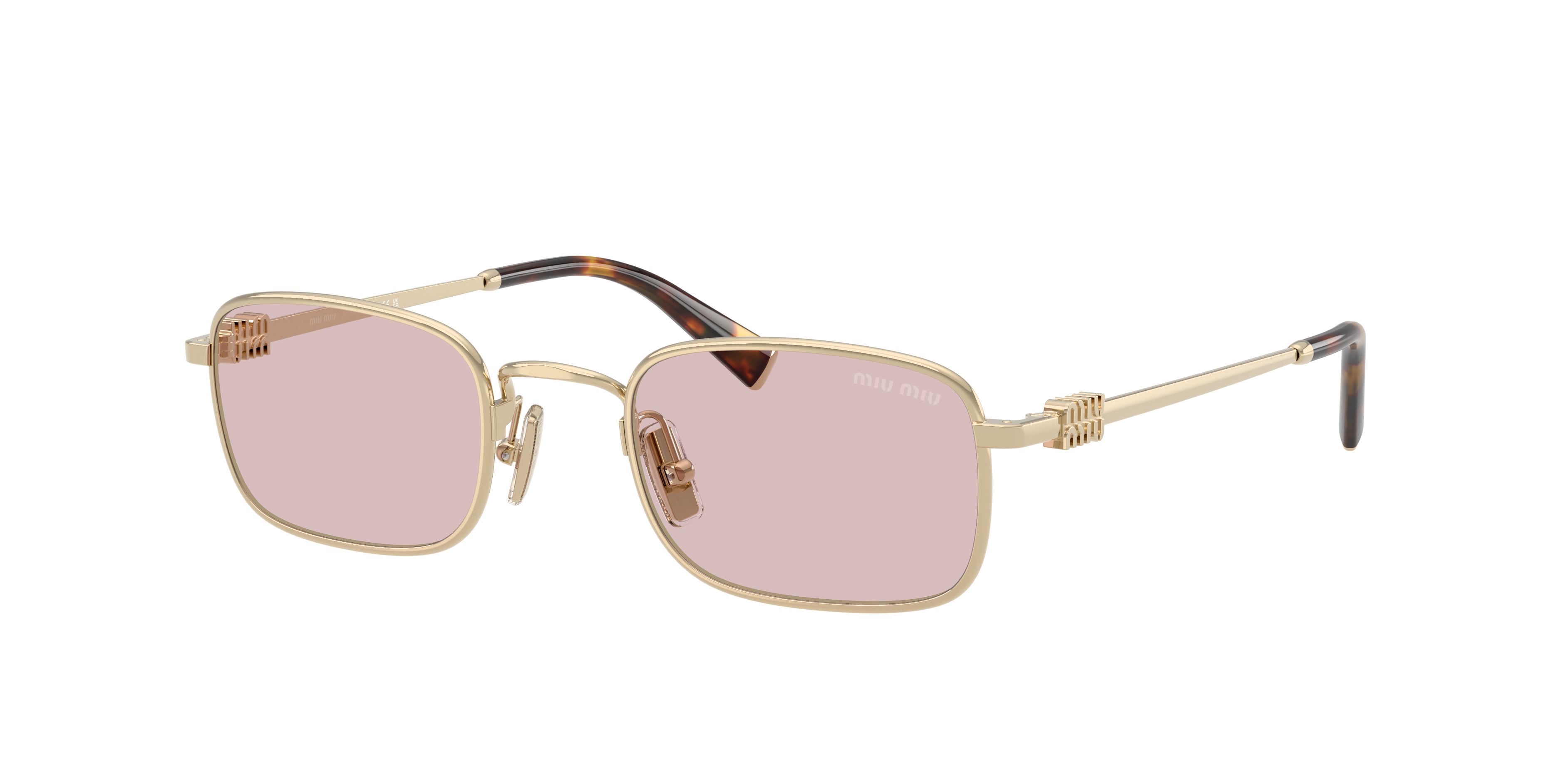 Miu Miu Woman Sunglass MU A53S -  Frame color: Pale Gold, Lens color: Pink