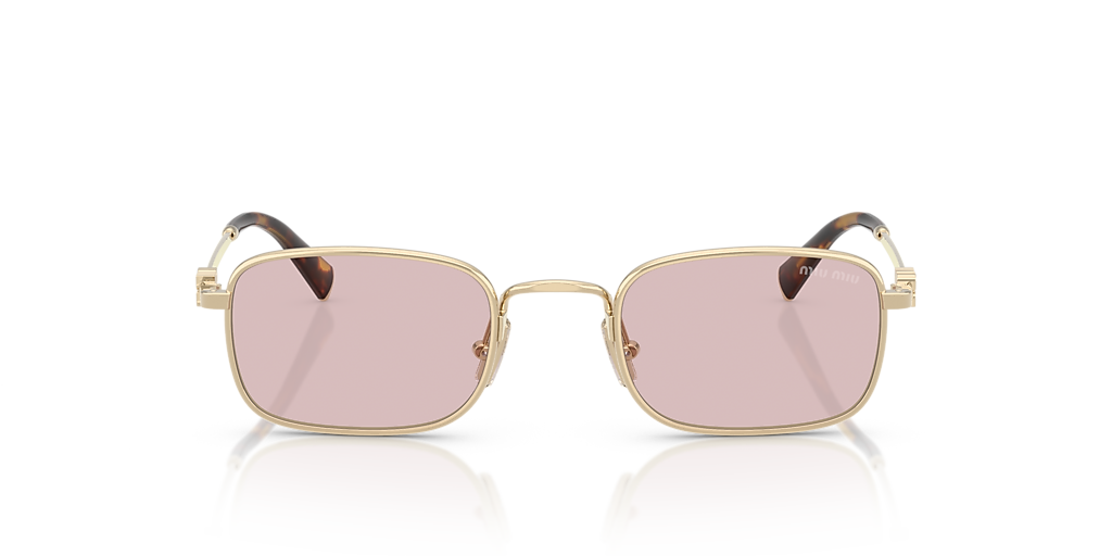 Miu Miu Women Sunglasses Pale Gold Pink Rectangle MUA53S ZVN4I0 NEW AUTHENTIC Miu Miu MU A53S ZVN4I0 Rectangle Sunglasses 49mm Pale Gold  main image 2