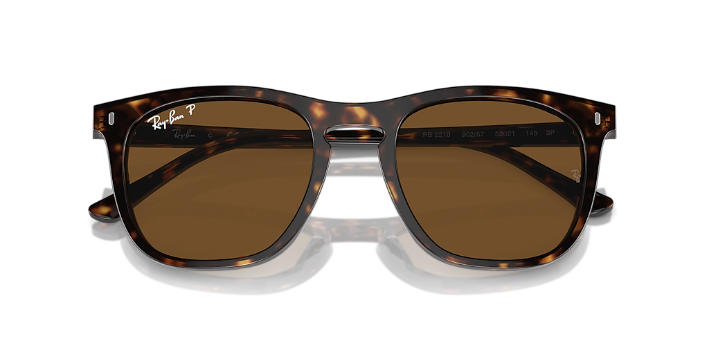 RAY-BAN RB2210 Havana - Unisex Sunglasses, Brown Lens
