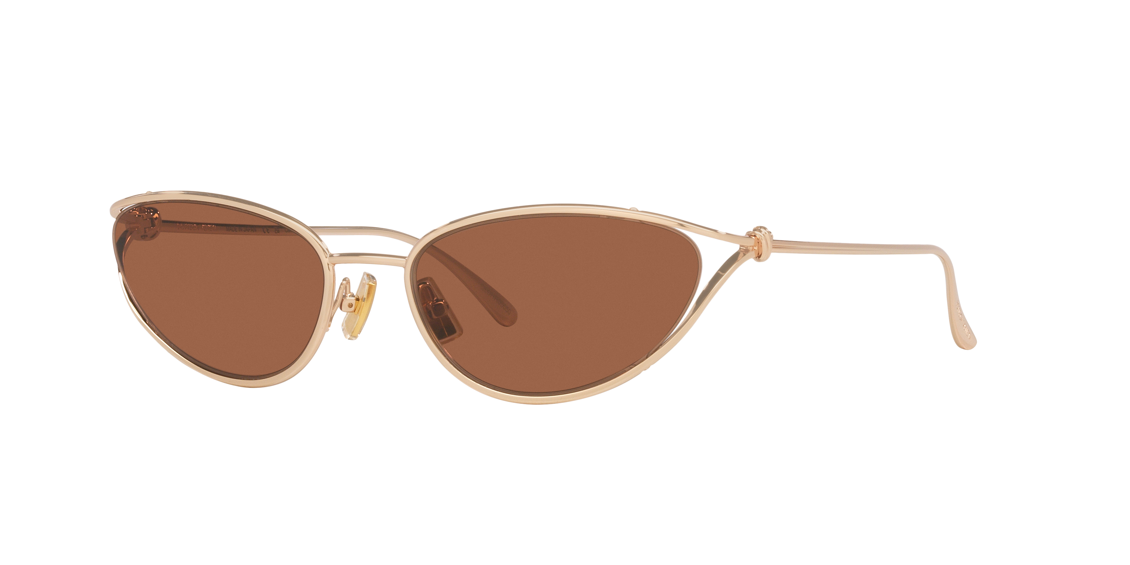 Bottega Veneta Bv1330s Linea Knot 003 Gold Brown Sunglasses In Brown