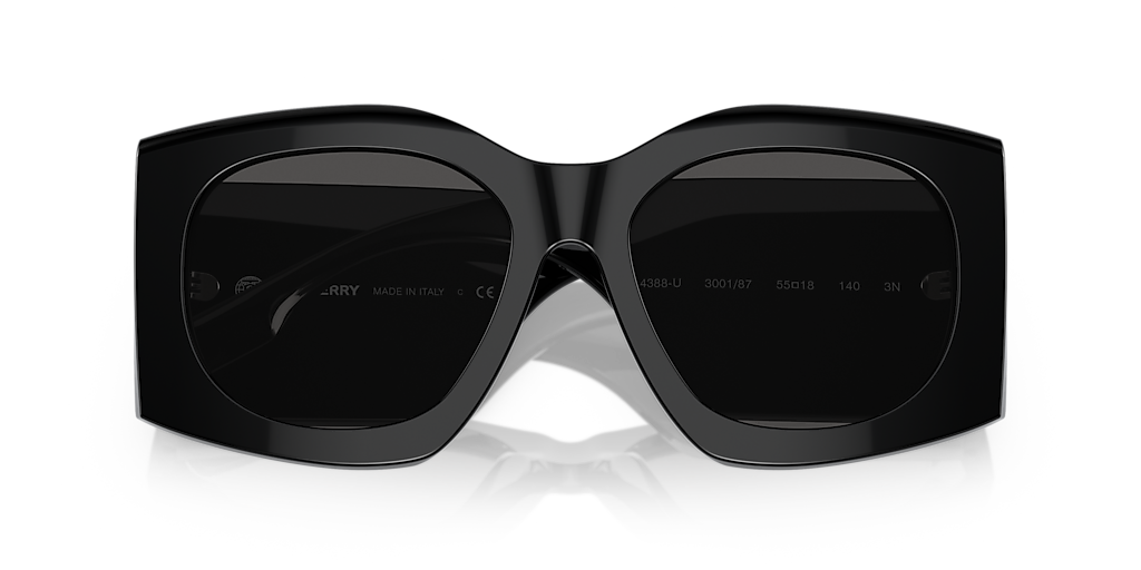 BURBERRY BE4388U Madeline Black - Women Luxury Sunglasses, Dark Grey Lens