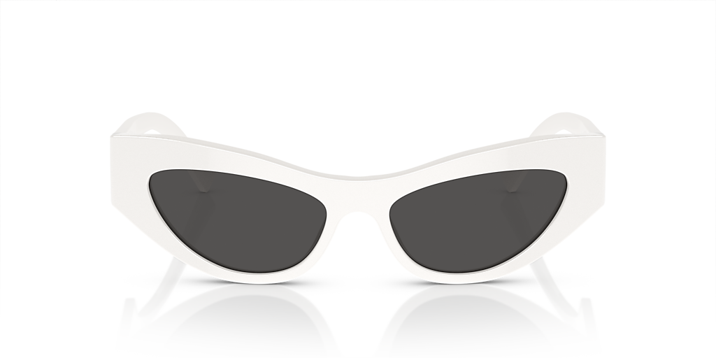 DOLCE&GABBANA DG4450 White - Women Luxury Sunglasses, Dark Grey Lens