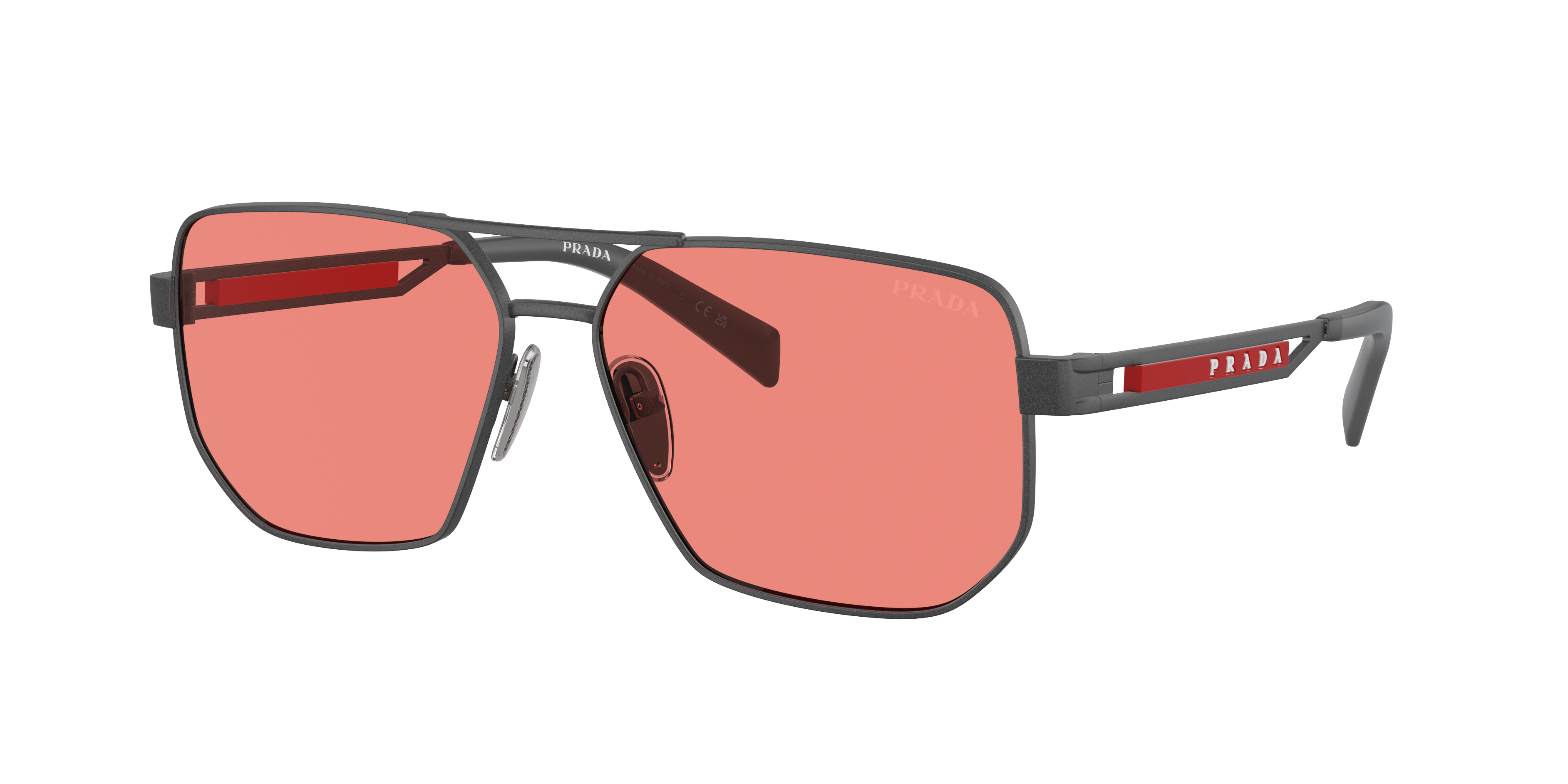 Prada Linea Rossa PS 51ZS XL (59 - 14) with Pink lenses and Grey