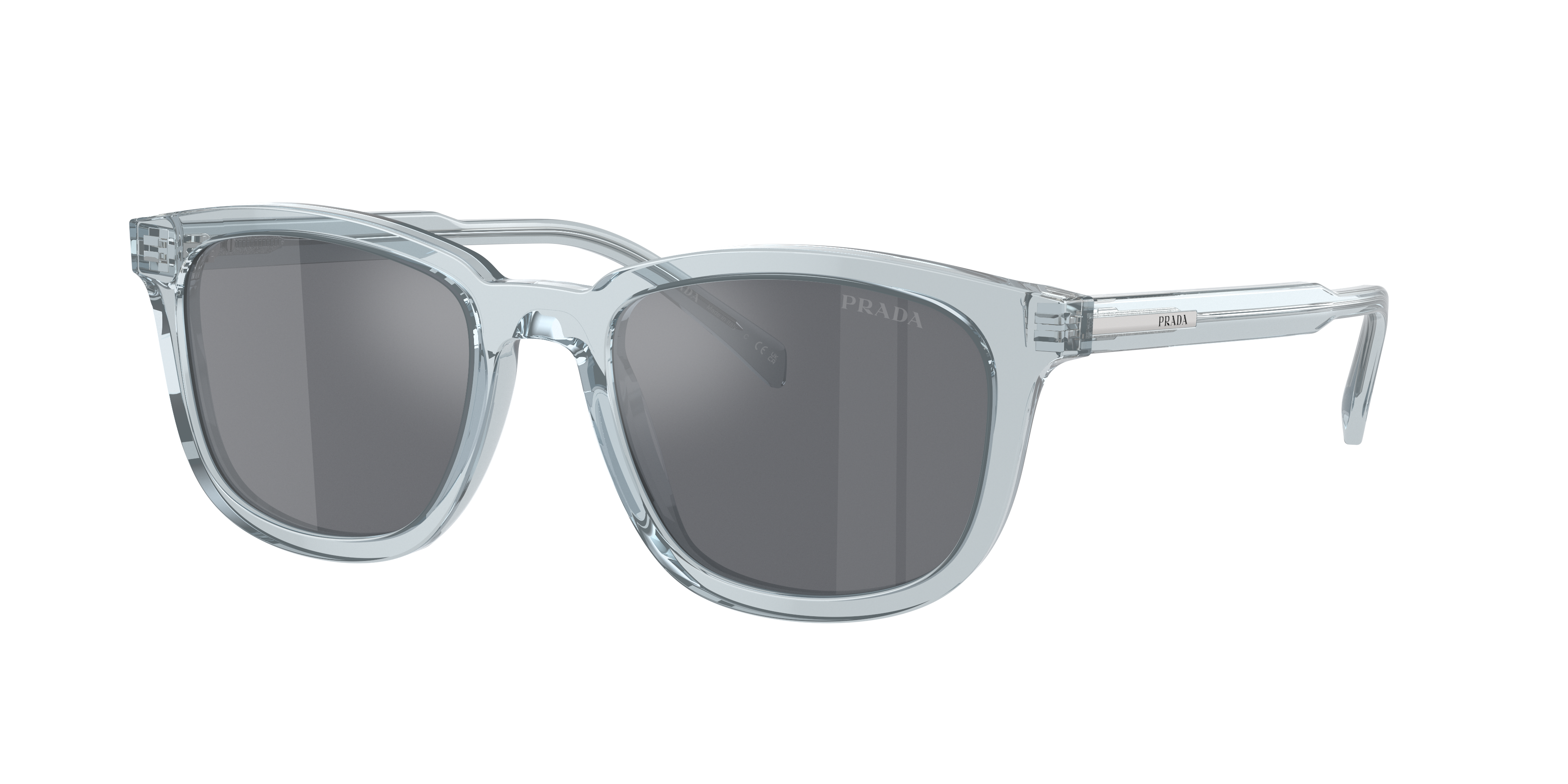 Prada PR A21SF XL (55 - 19) with Grey lenses and Transparent frame