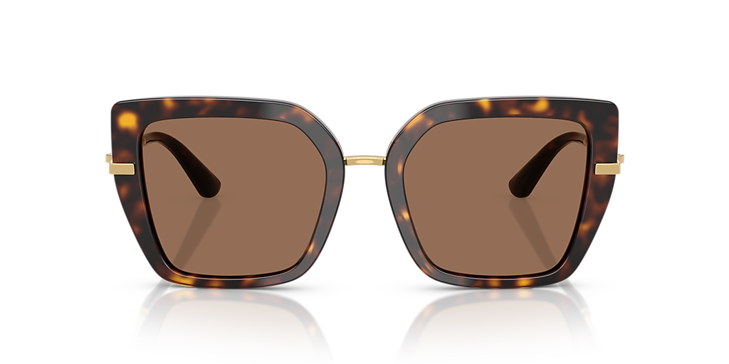 DOLCE&GABBANA DG4474F Havana - Women Luxury Sunglasses, Dark Brown Lens