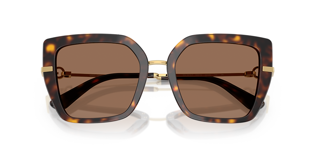 DOLCE&GABBANA DG4474F Havana - Women Luxury Sunglasses, Dark Brown Lens