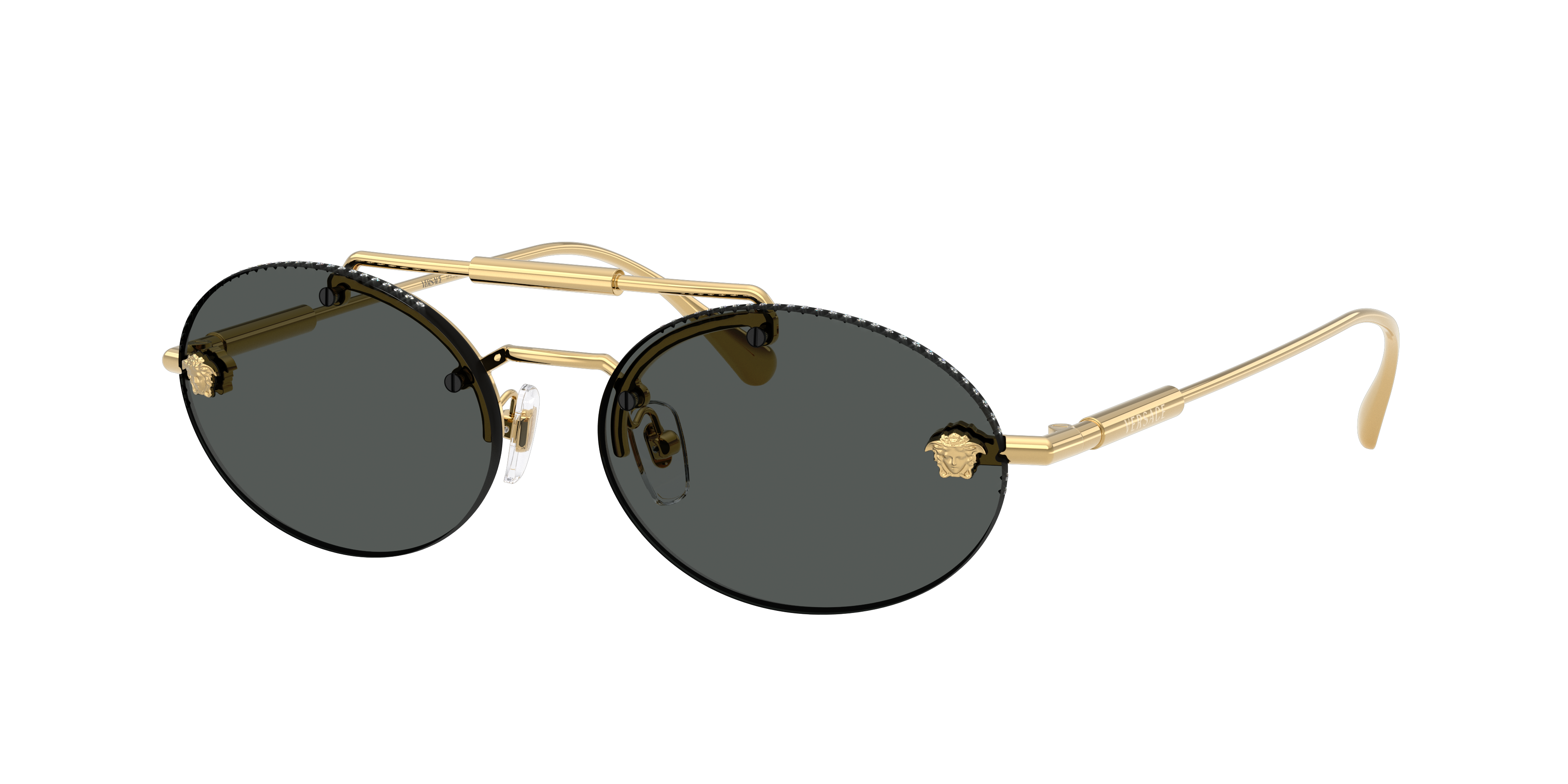 Versace Woman Sunglass VE2295 -  Frame color: Gold, Lens color: Dark Grey
