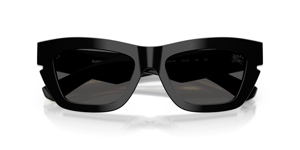 BURBERRY BE4454 Black - Women Luxury Sunglasses, Dark Grey Lens