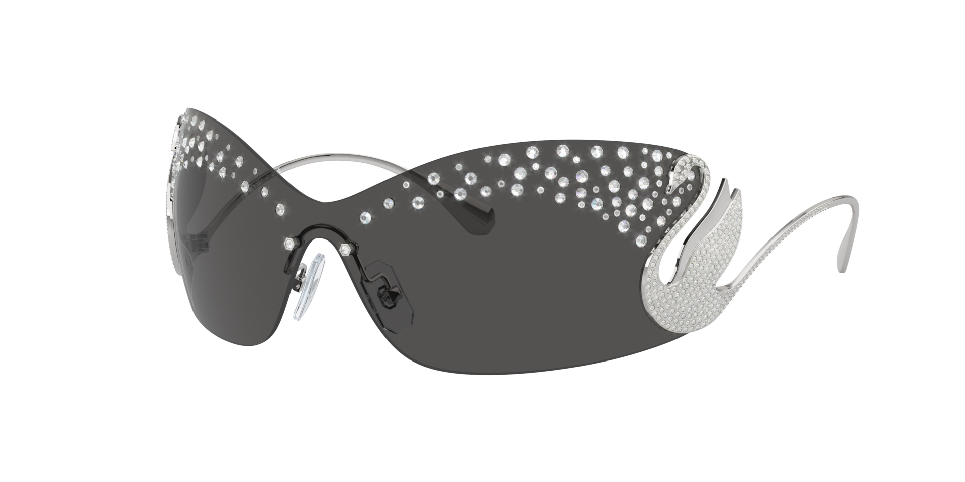 Swarovski Woman Sunglass SK7020 -  Frame color: Silver, Lens color: Dark Grey