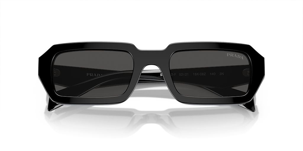 PRADA PR A12SF Black - Women Luxury Sunglasses, Dark Grey Lens