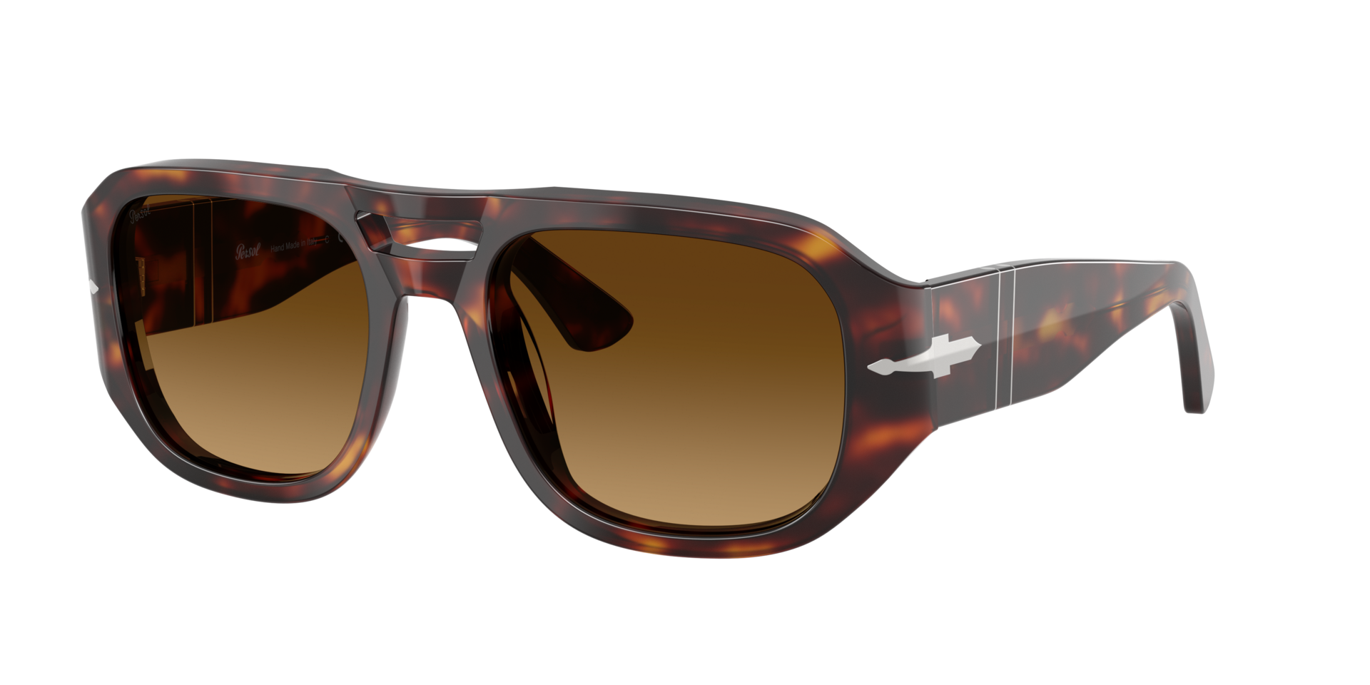 Persol Unisex Sunglass PO3373S - Vincent - Frame color: Havana, Lens color: Light Brown Gradient Dark Brow