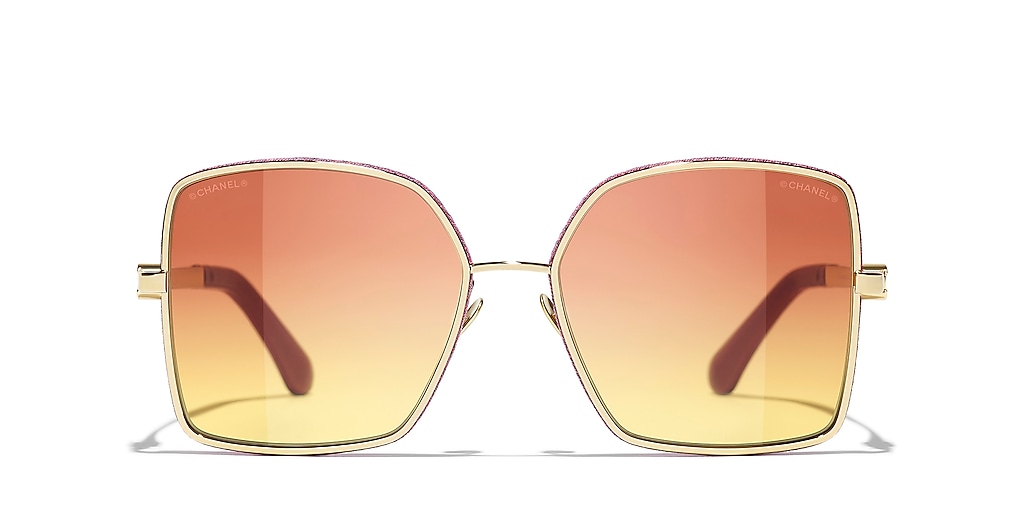 CHANEL シャネル メタル ロゴ スクエア サングラス CH4288Q CHANEL - CH4288Q Square-Frame Metal Sunglasses | Selfridges.com