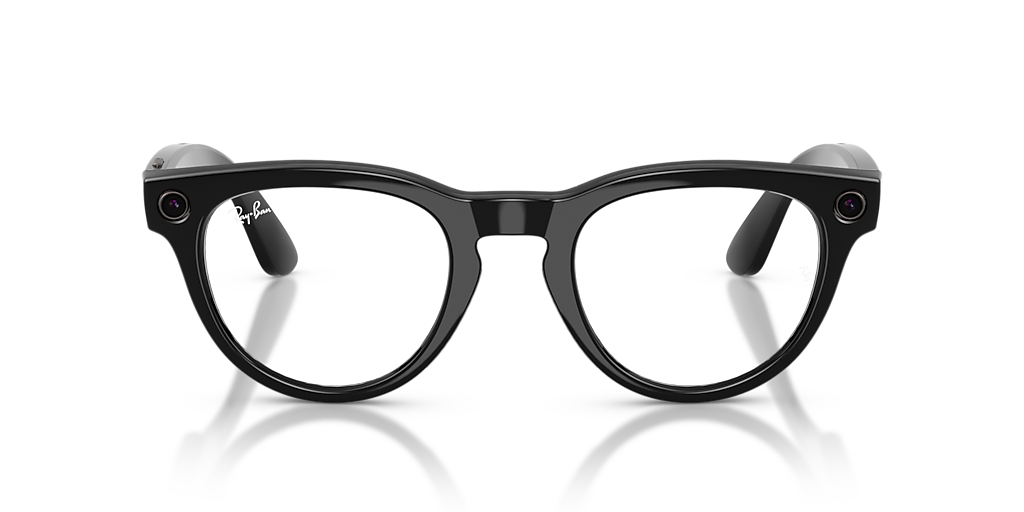 RW4013F Ray-Ban Meta Low Bridge Fit Headliner Black - Unisex Sunglasses, Clear/Sapphire Lens