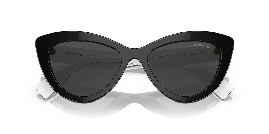 MiuMiu◆キャッツアイサングラス ロゴ モード クラシック MU04YS Miu Miu MU 04YS M (54 - 17) with Grey lenses and Black frame