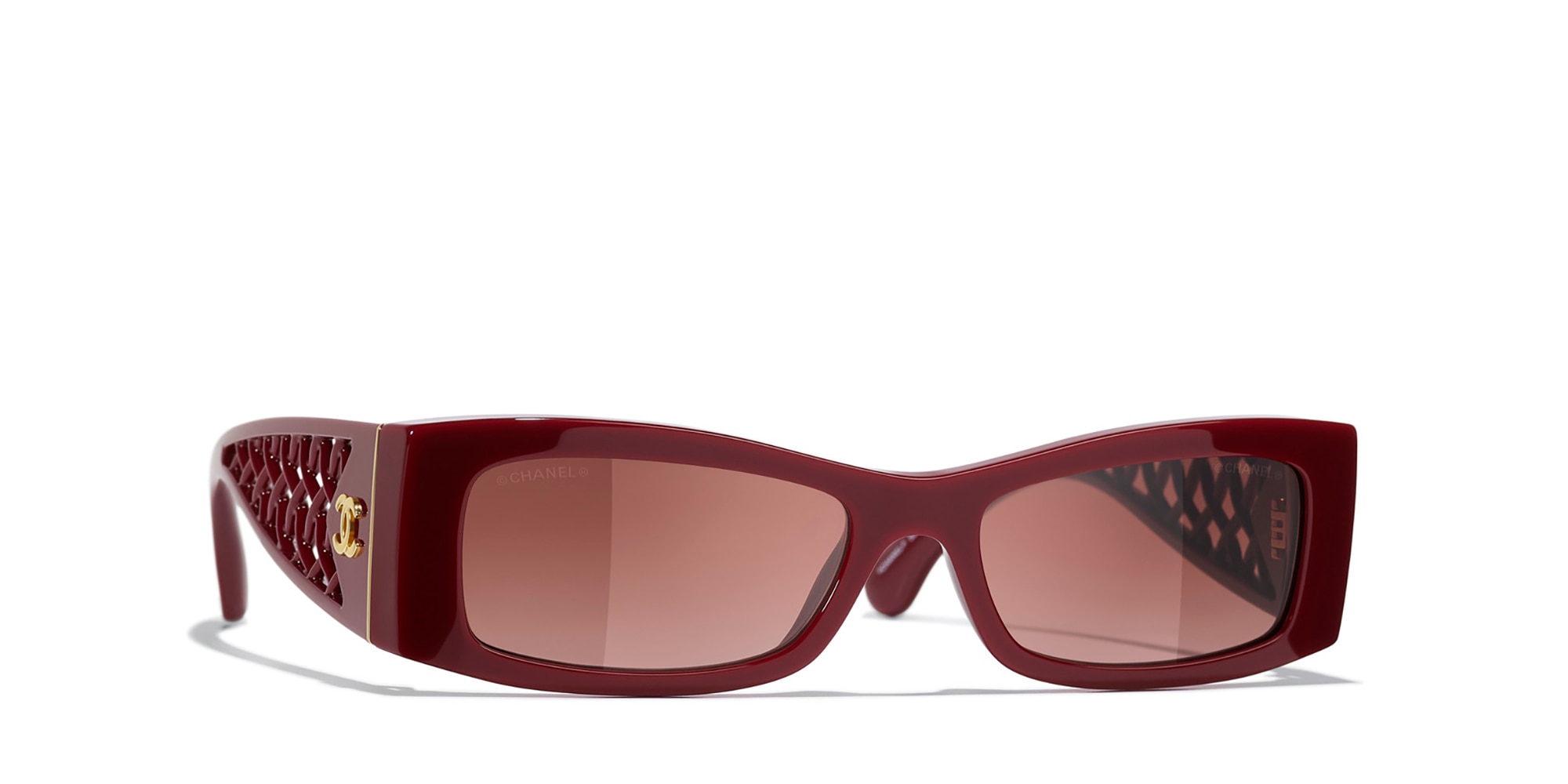 Chanel Woman Sunglass CH5566 -  Frame color: Bordeaux, Lens color: Pink Gradient Grey