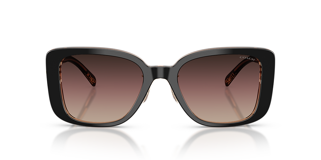 COACH HC8352 CD472 Black/Blush - Women Luxury Sunglasses, Brown Purple Gradient Lens