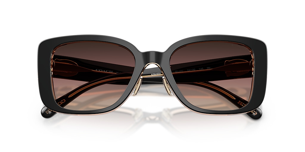 COACH HC8352 CD472 Black/Blush - Women Luxury Sunglasses, Brown Purple Gradient Lens