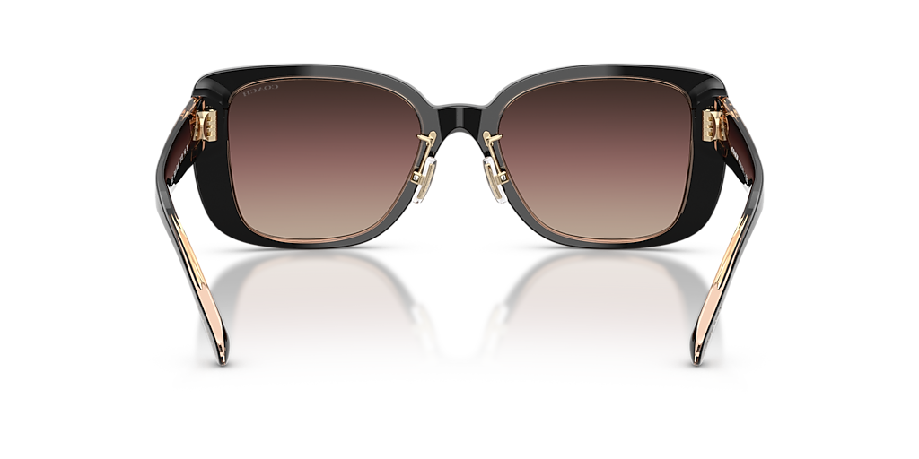 COACH HC8352 CD472 Black/Blush - Women Luxury Sunglasses, Brown Purple Gradient Lens
