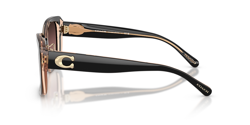 COACH HC8352 CD472 Black/Blush - Women Luxury Sunglasses, Brown Purple Gradient Lens