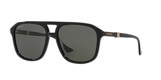 GUCCI サングラス Gucci Grey Rectangular Men's Sunglasses GG0687S 001 57