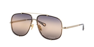 New Authentic Chloé CH0026S 003 Sunglasses – Shiny Gold Frame / Solid Nude Chloé CH0026S XL (59 - 16) with Pink lenses and Black frame  main image 3