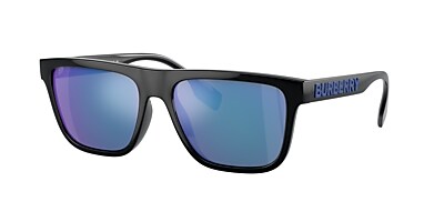 Burberry BE4402U 56 Light Green Mirror Blue & Black Sunglasses 