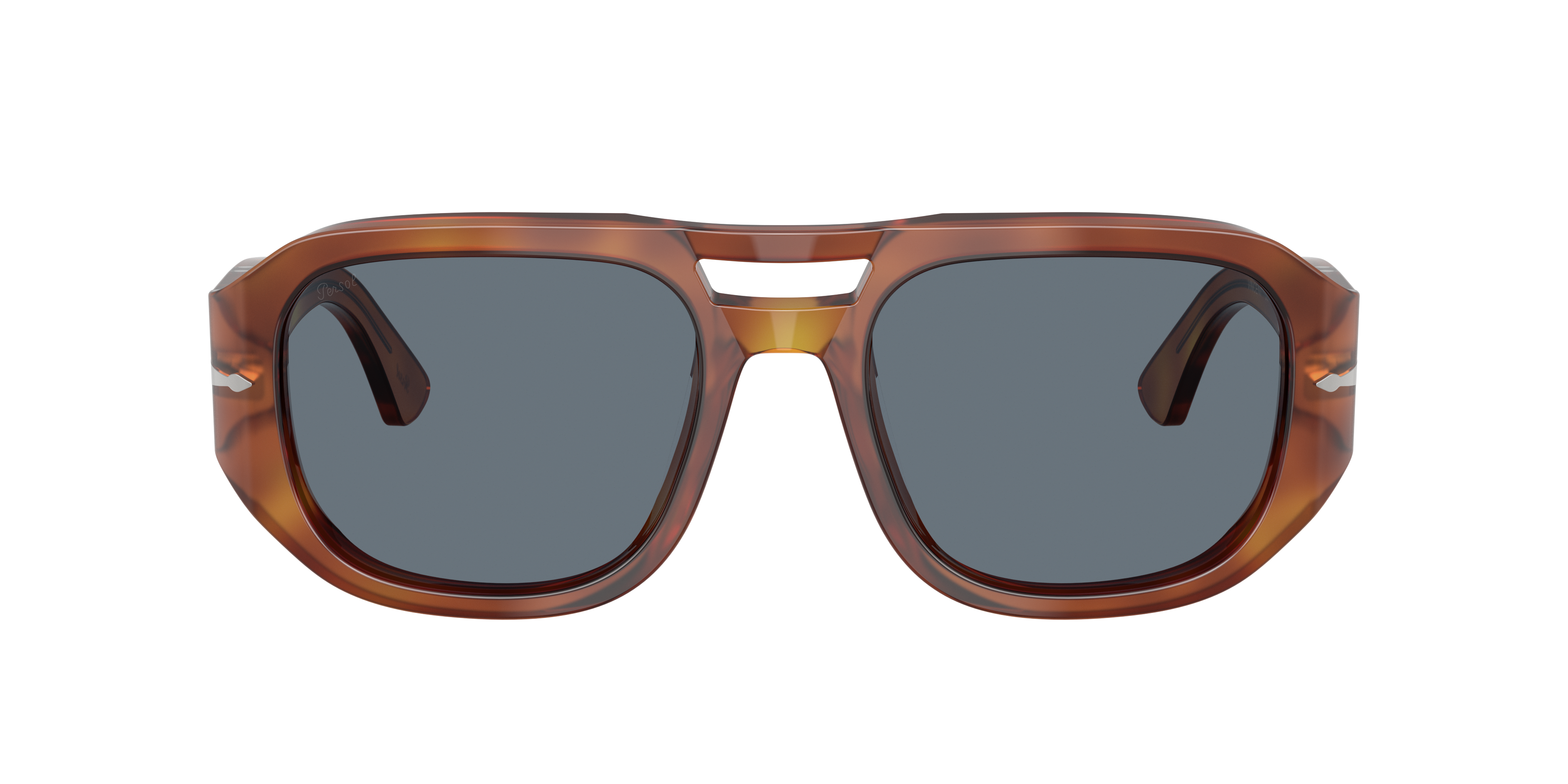 Persol PO3373S - Vincent XL (56 - 20) with Blue lenses and Brown