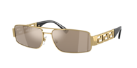 VERSACE VE2257 Gold - Men Luxury Sunglasses, Dark Grey Lens