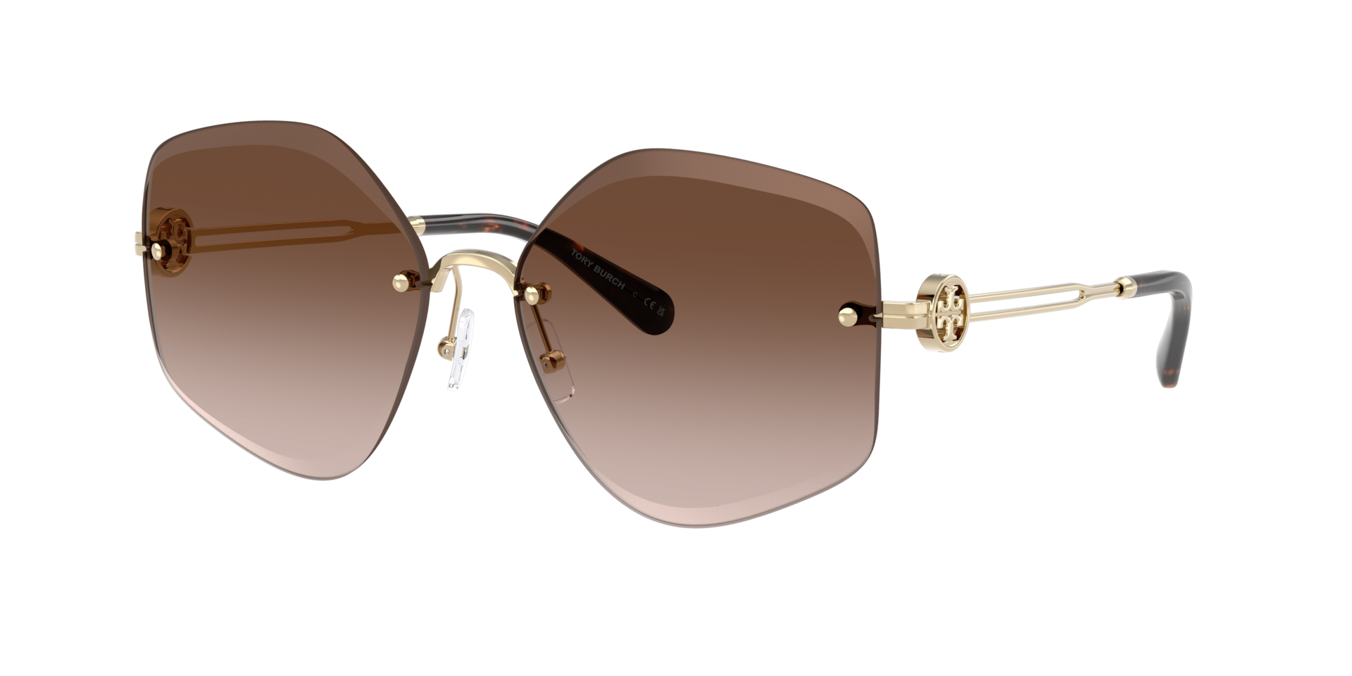 Tory Burch Woman Sunglass TY6111 -  Frame color: Shiny Light Gold, Lens color: Brown Gradient