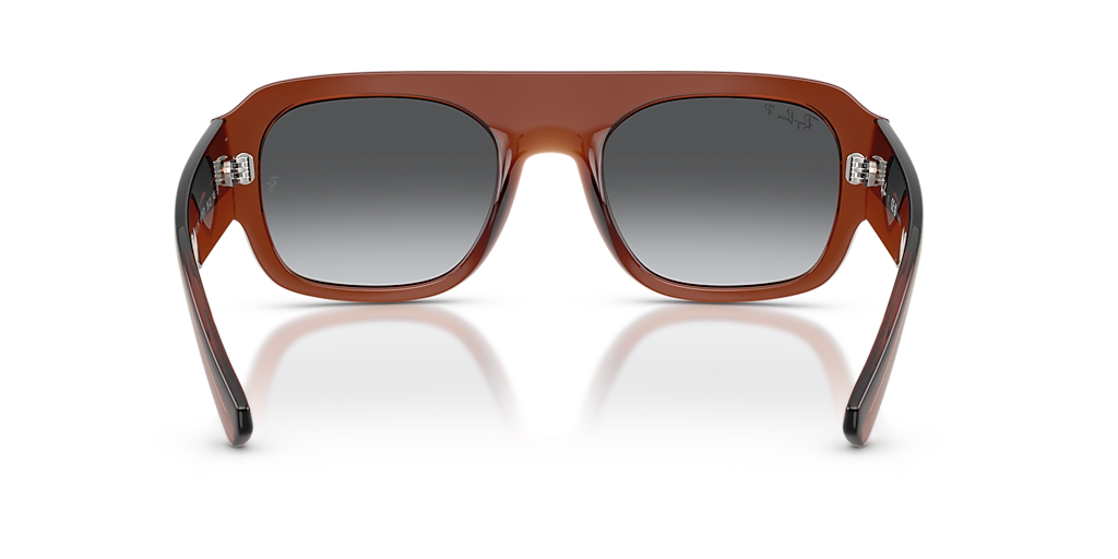 RAY-BAN RB2218 Transparent Brown - Unisex Sunglasses, Grey Gradient Polarized Lens