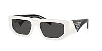 PRADA PR 09ZS Talc - Men Luxury Sunglasses, Dark Grey Lens
