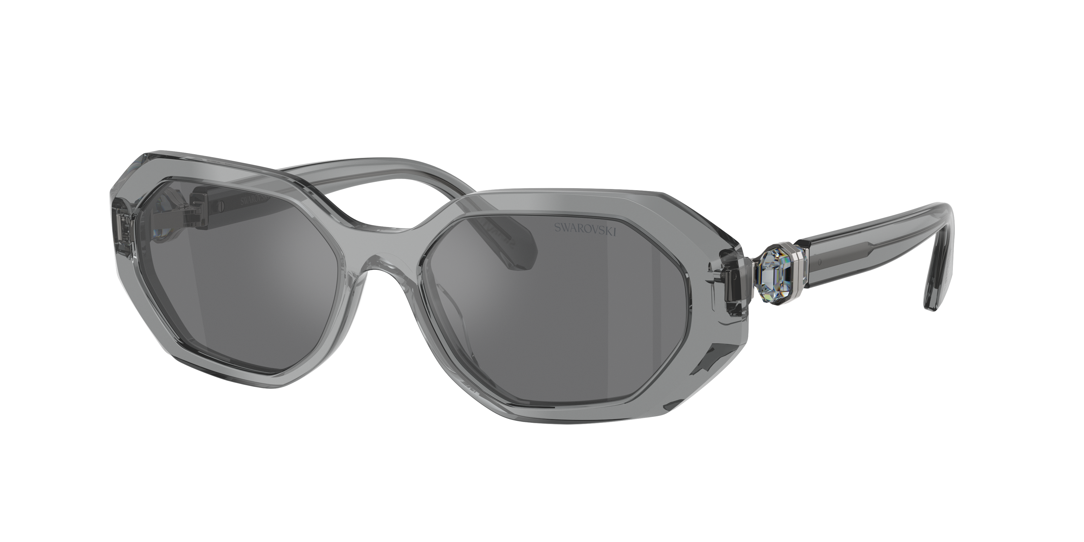 Swarovski Woman Sunglass SK6028 -  Frame color: Transparent Dark Grey, Lens color: Grey Mirror Black