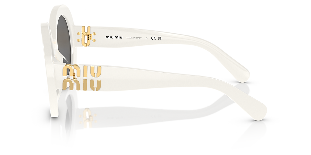 MIU MIU MU 11YS White - Women Luxury Sunglasses, Dark Grey Lens