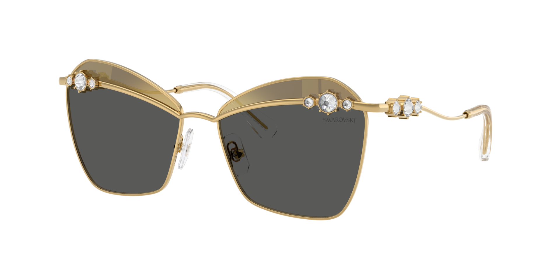 Swarovski Woman Sunglass SK7040 -  Frame color: Gold, Lens color: Grey Tampo Swarovski Gold