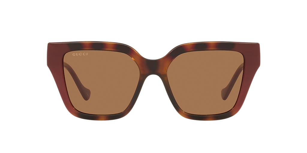 Gucci GG1023S XL (54 - 17) with Red lenses and Brown frame