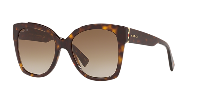 Gucci GG0459S 54 Grau & Glänzendes Schwarz Sunglasses | Sunglass  